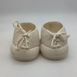 Vintage Ideal Nursery White Lace Up Shoes Fits My Child & Cabbage Patch Dolls